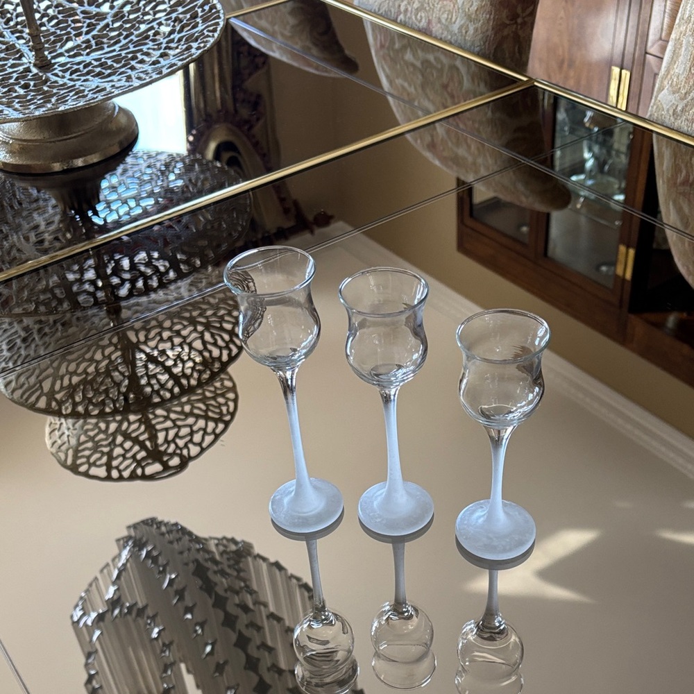 Elegant Clear Glass Tea Light candle set